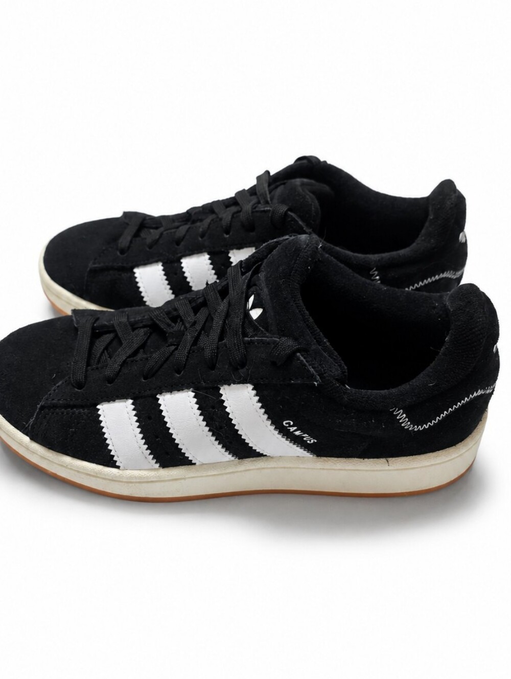 Adidas Campus Black Suede Sneakers White Stripes Women’s 8.5 - Gently Used - Picture 4 of 9